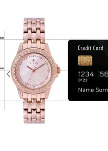 Titan Rose Gold Women&#39;s Watch with Crystals