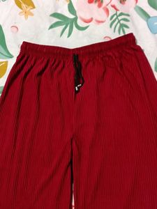 Red Wide Leg Lounge Pants