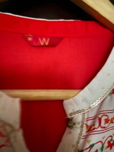 W Women’s Tomato Red Colour Kurta (18)xxxl