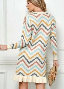Woolen Imported Chevron Knit Dress