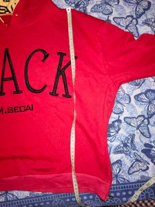 Red Graphic Print Hoodie