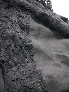 Black Lace Trim Mini Dress