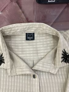 Striped Blouse with Embellishments