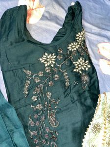 Beautiful pant suit with heavy work duppatta