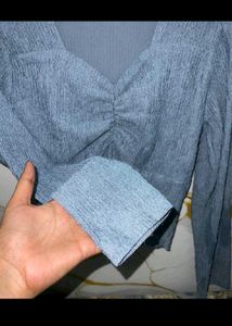 Blue Long Sleeve Top