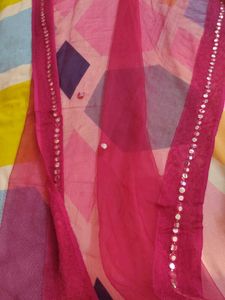 3 Peace Yellow Suit Set With Palazzo And Duppta