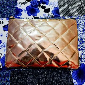 Myglamm Textured Golden Vanity Makeup Pouch