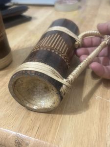 Bamboo Mugs with Woven Handles