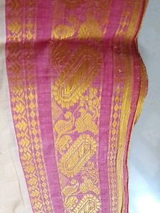 Kolkata Saree With Red And Golden Embroidery