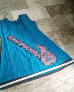 cotton silk embroidery fastive kurti