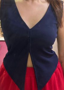 Reversible Y2K V-Neck Top