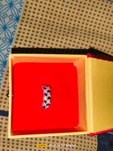 Bule Ruby &amp; Dimond Silver Ring 14g 925 Qualit