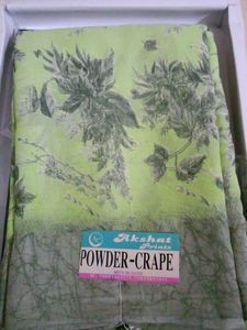 Akshat Print Powder Crepe Saree