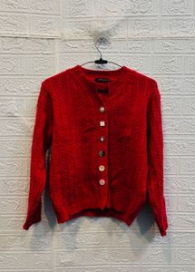 🇮🇹Italy Imported Red Button-Down Cardigan