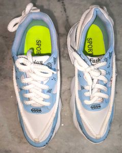 Blue & White Fashion Sneakers