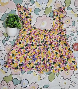 ONLY  Floral Print Pleated Top