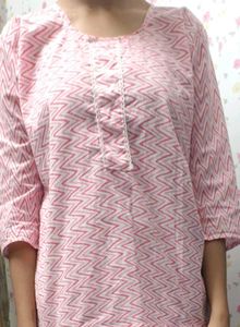 Pink Printed Kurta