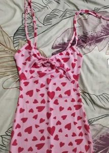 Pink Heart Print Dress