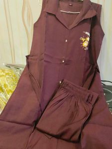 Embroidered Burgundy Dress