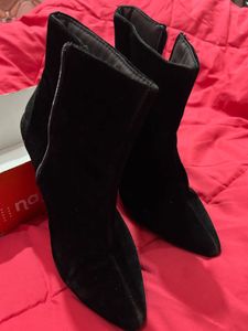 Black Velvet Ankle Boots