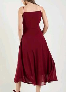 With Tag Elegant Maroon Midi Dress