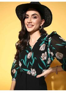 Floral Button-Down Blouse