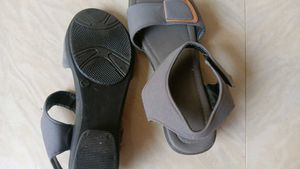 Gray Buckle Sandals