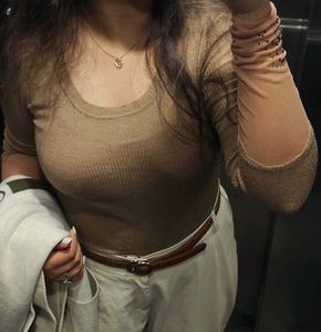 A Brown Body Fit Top
