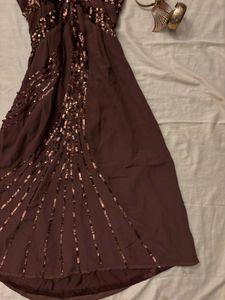 Sequin Halter Y2K Dress (Beaded)