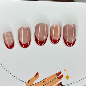 Red French Tip Press-On Nails