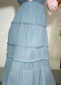 Blue Tiered Maxi Dress