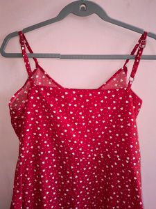 Heart Shaped Ruffled Mini Cami Dress