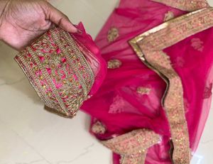 Pink Embroidered Dupatta