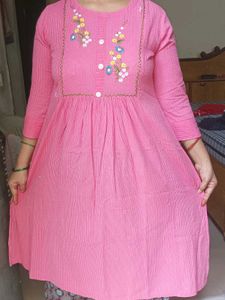 Pink Embroidered Dress