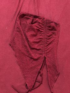 Maroon Tie-Up Crop Top