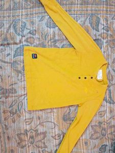 Yellow Long Sleeve Henley Shirt