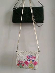Black Clutch And Small Sling Bag Cute