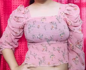 Floral Smocked Crop Top