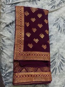embroidered georgette saree