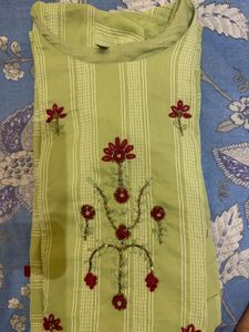 Green Embroidered Kurta