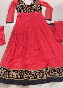 Padded Embroidered Anarkali Suit