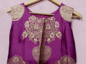 Elegant Purple &amp; Gold lehenga set