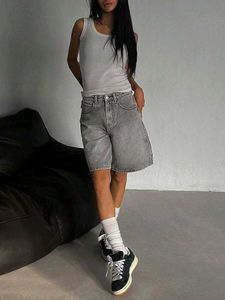 Acid Wash Denim Bermuda Shorts