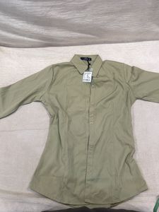 Olive Green M Size With Tag Button-Up Shirt