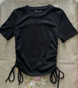 H&m Black Fitted Top