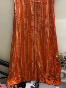Striped Orange Dress