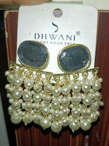 White Pearl Earrings And Bangles