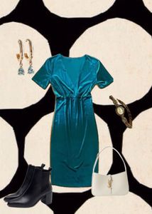 Emerald Green Velvet Dress