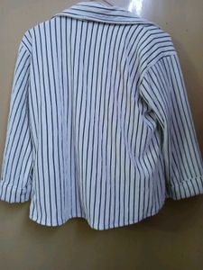 Striped Top with Lace Trim
