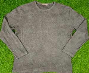 Grey Long Sleeve Woollen Top